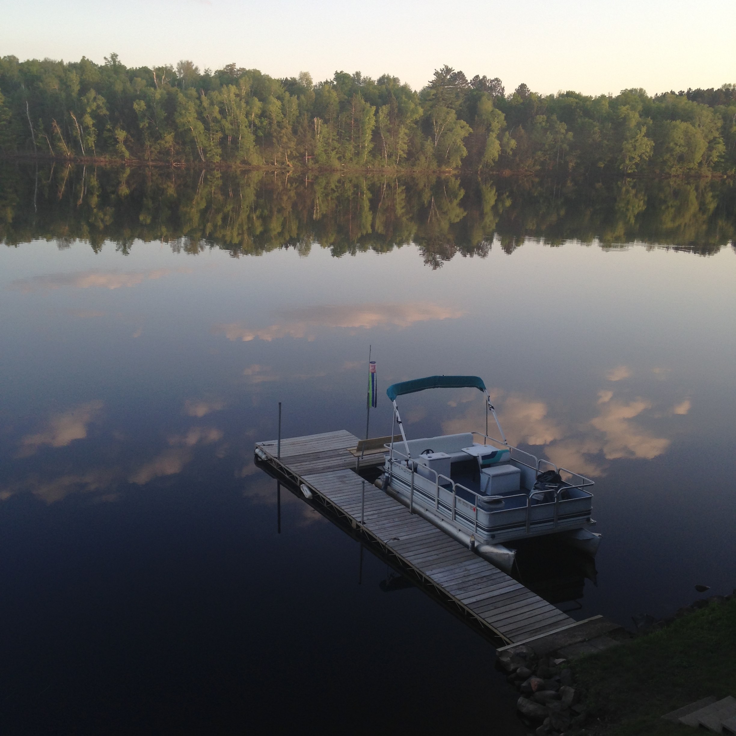 Pontoon at the dock on a still evening
